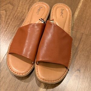 boc Women's Tan Leather Slide Sandals
